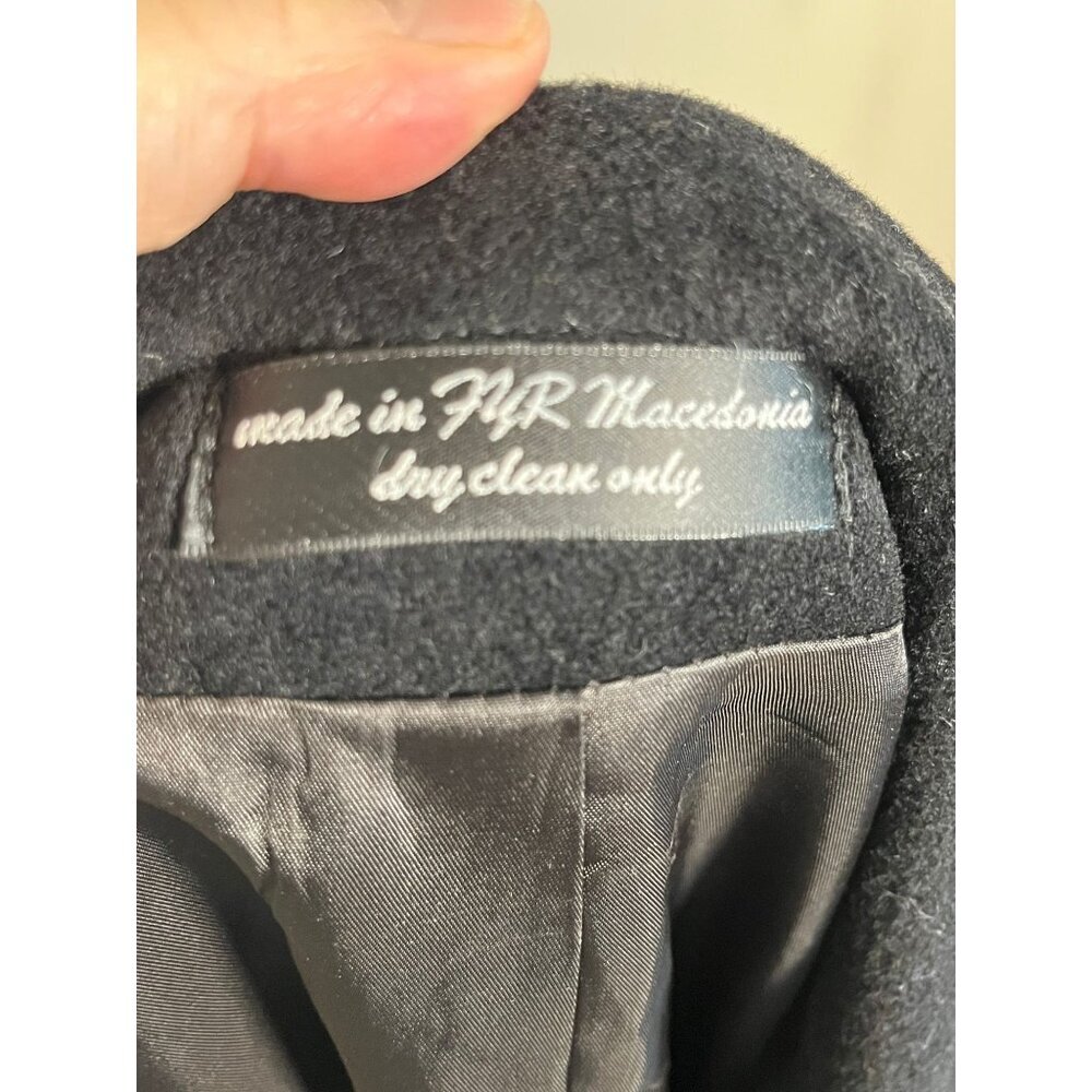 Cashmere Woven Ralph Lauren Top Coat Black Designer Neutral Classic Italy Long - Picture 12 of 15